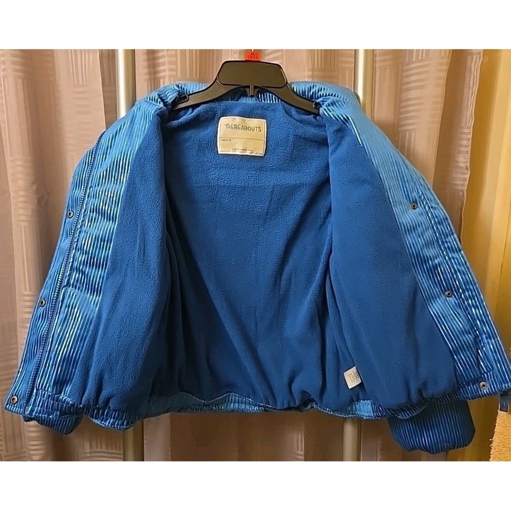 ThereAbouts M 12/14 Fleece‎ Lined Full Zip Girls Puffer Coat Winter Jacket Blue - Picture 7 of 7